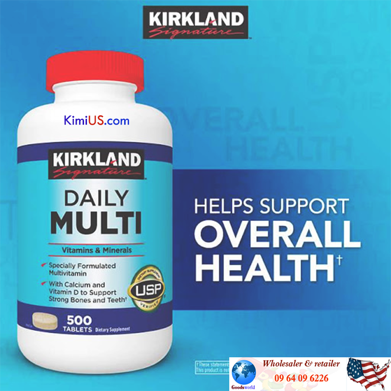 Daily multi Kirkland 500v - Viên uống bổ sung đa vitamin, khoáng chất của Mỹ