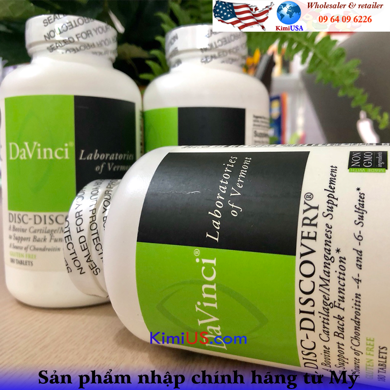 Viên uống hỗ trợ xương khớp, điều trị thoát vị đĩa đệm Davinci Disc-Discovery 180 viên của Mỹ