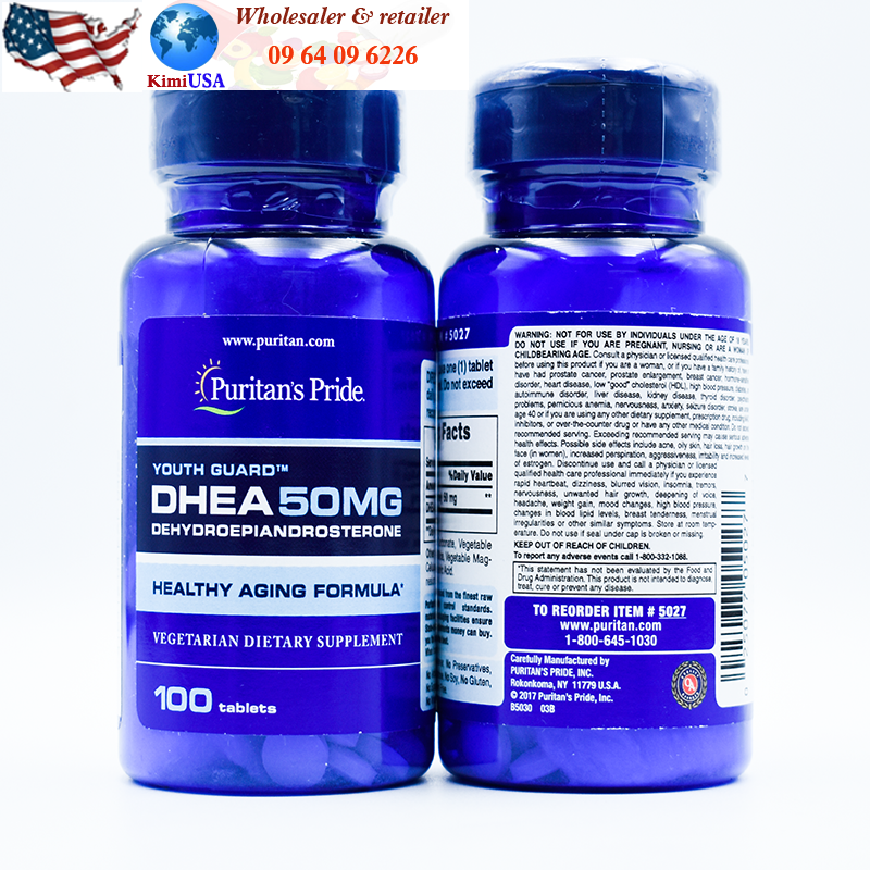 DHEA 25mg - Puritan’s Pride - Viên uống tăng nội tiết tố nữ của Mỹ