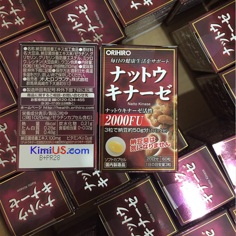 Viên uống hỗ trợ điều trị tai biến Nattokinase 2000FU Orihiro - Nhật Bản