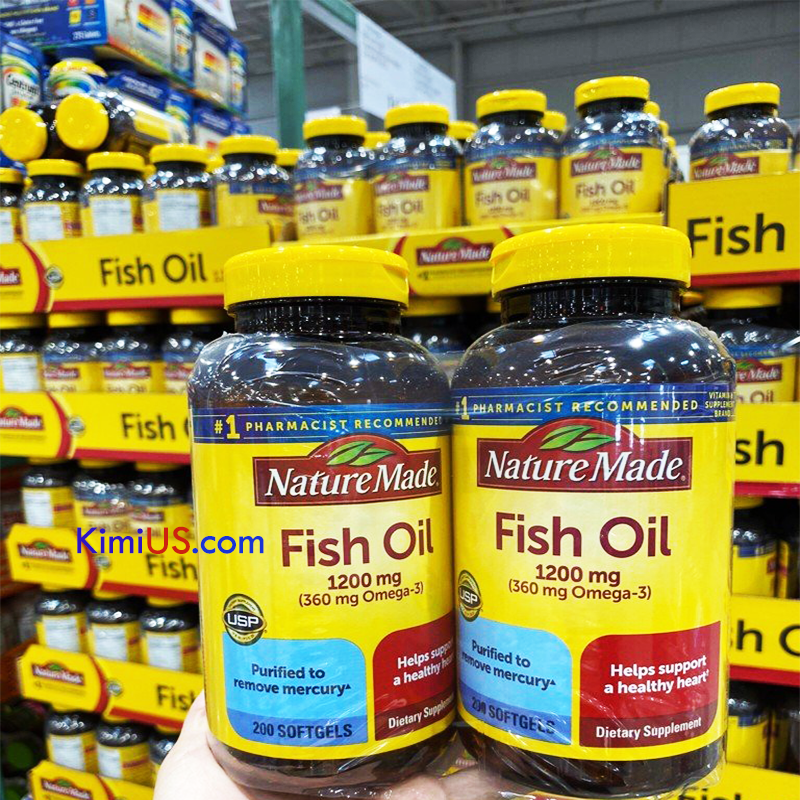Dầu cá Nature Made Fish Oil 1200mg 360mg Omega 3 200 viên của Mỹ - GG