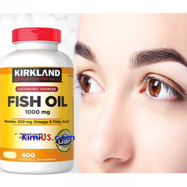  Viên uống bổ mắt Fish oil Omega 3 1.000mg Kirkland 400 viên chính hãng của Mỹ 