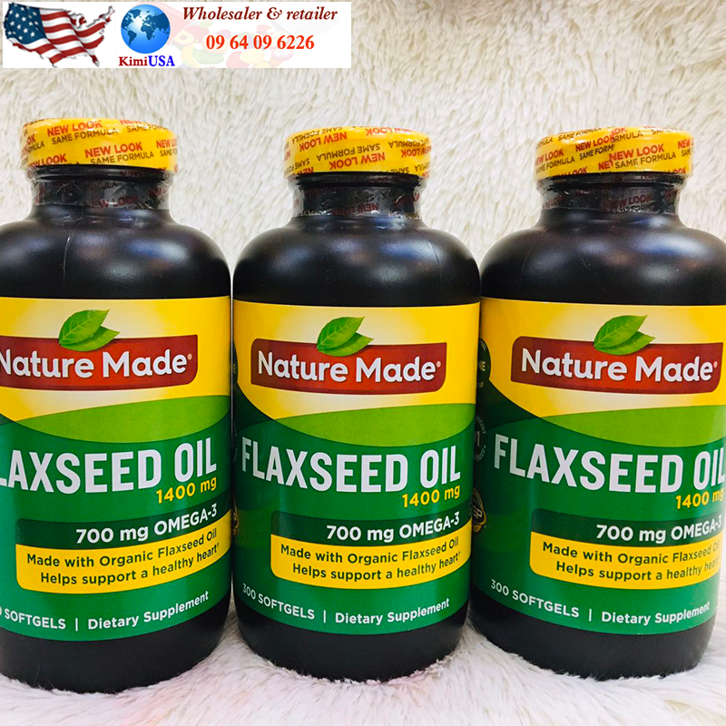 Flaxseed oil Nature Made (Omega 3-6-9) 300 viên - Viên uống hỗ trợ mắt + tim mạch của Mỹ