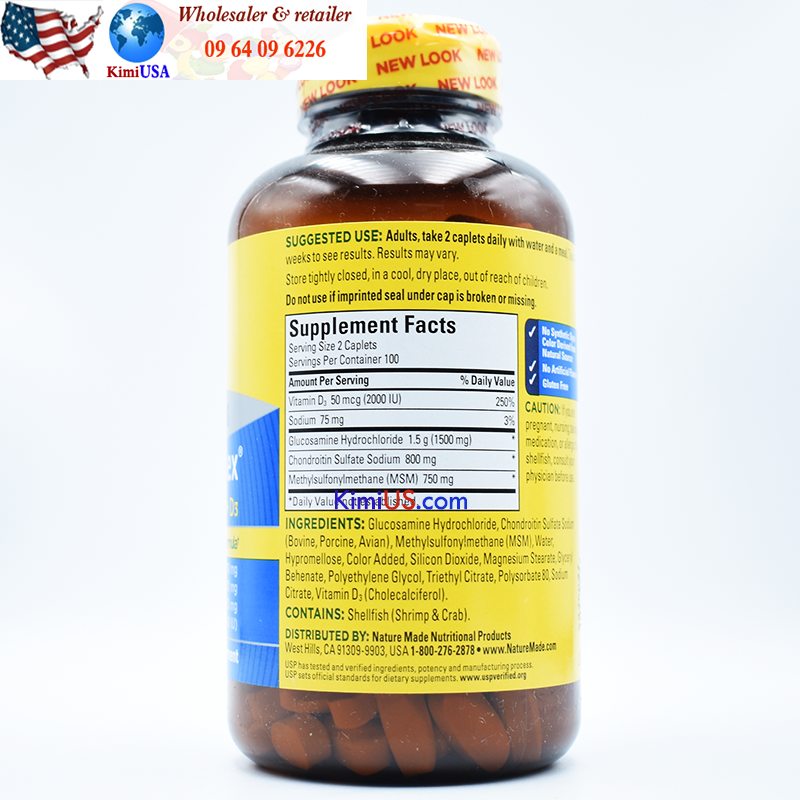 Triple Flex Nature Made 200 viên - Viên uống hỗ trợ điều trị xương khớp của Mỹ (USA)