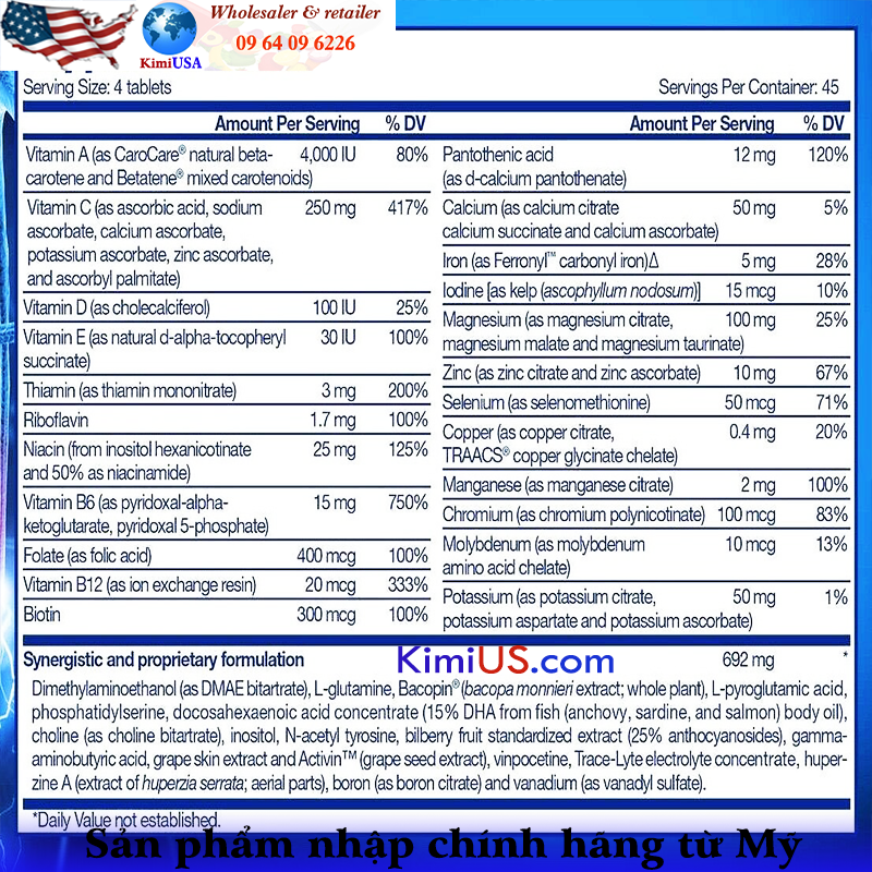 Focus Factor Nutrition for the Brain 180 viên - Viên uống bổ não của Mỹ