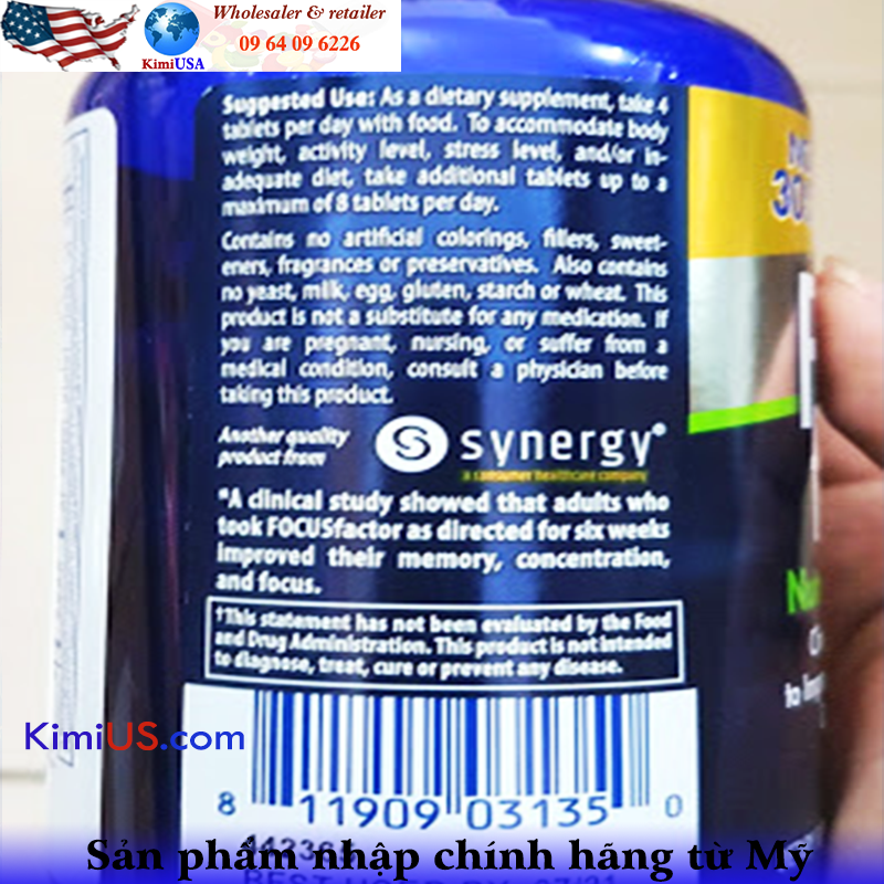 Focus Factor Nutrition for the Brain 180 viên - Viên uống bổ não của Mỹ