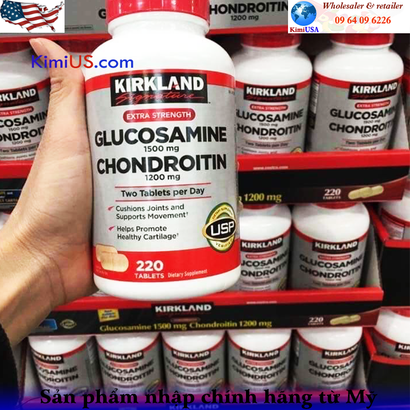 Viên uống hỗ trợ xương khớp Glucosamine Chondroitin Sulfate Kirkland 220 viên của Mỹ