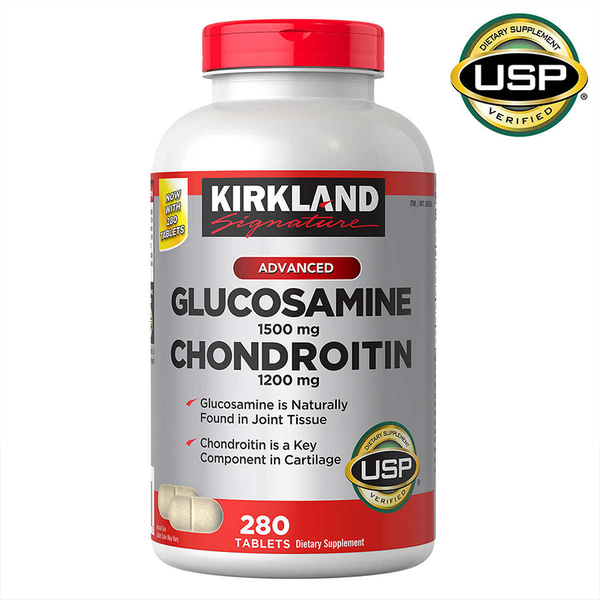  Viên uống hỗ trợ xương khớp Glucosamine Chondroitin Sulfate Kirkland 280 viên của Mỹ 