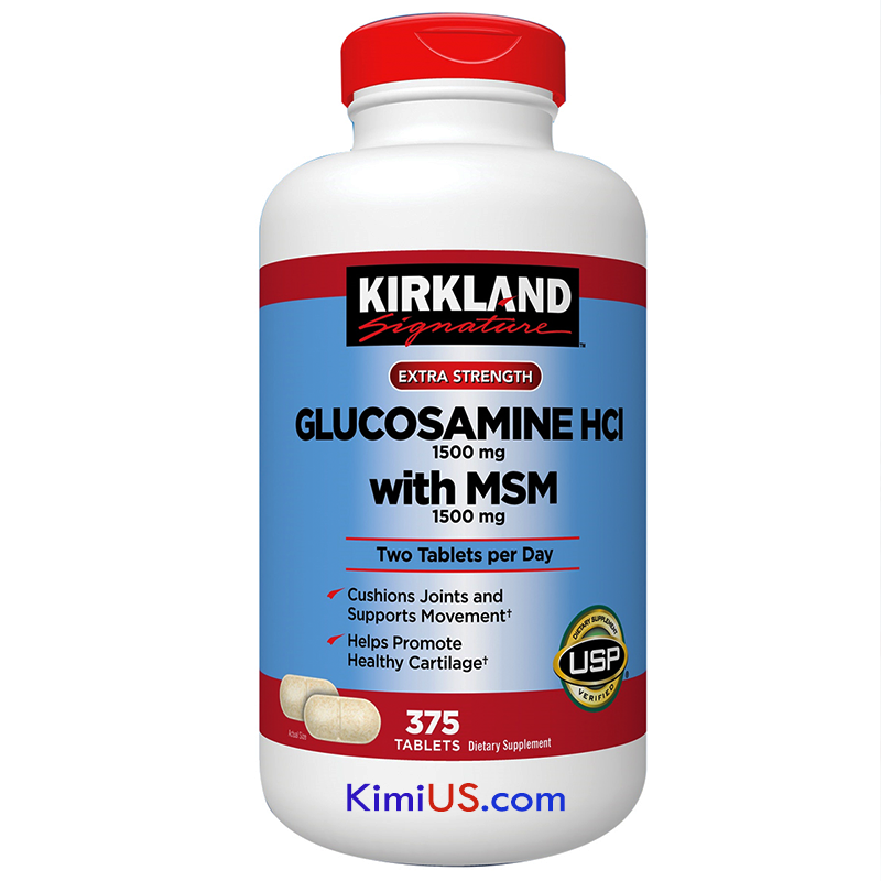 Glucosamine HCI 1500mg with MSM kirkland 375 viên - GG