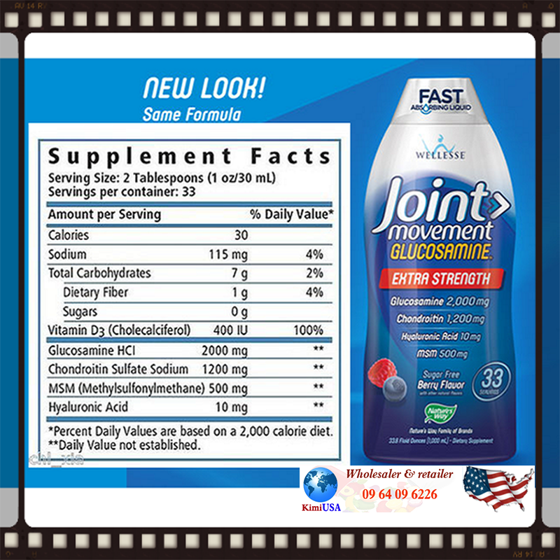 Glucosamine Nước Joint Movement Wellesse 1000ml- hỗ trợ xương khớp cực kỳ hiệu quả của Mỹ (cao cấp)