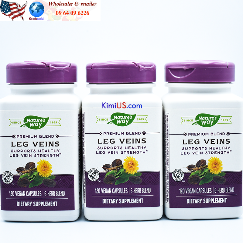 Nature’s Way Leg Veins 120v - Viên uống giảm s̳u̳y̳ ̳g̳i̳ã̳n̳ t̳ĩ̳n̳h̳ ̳m̳ạ̳c̳h̳ của M.ỹ - GG