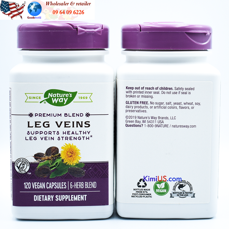 Nature’s Way Leg Veins 120v - Viên uống giảm s̳u̳y̳ ̳g̳i̳ã̳n̳ t̳ĩ̳n̳h̳ ̳m̳ạ̳c̳h̳ của M.ỹ - GG