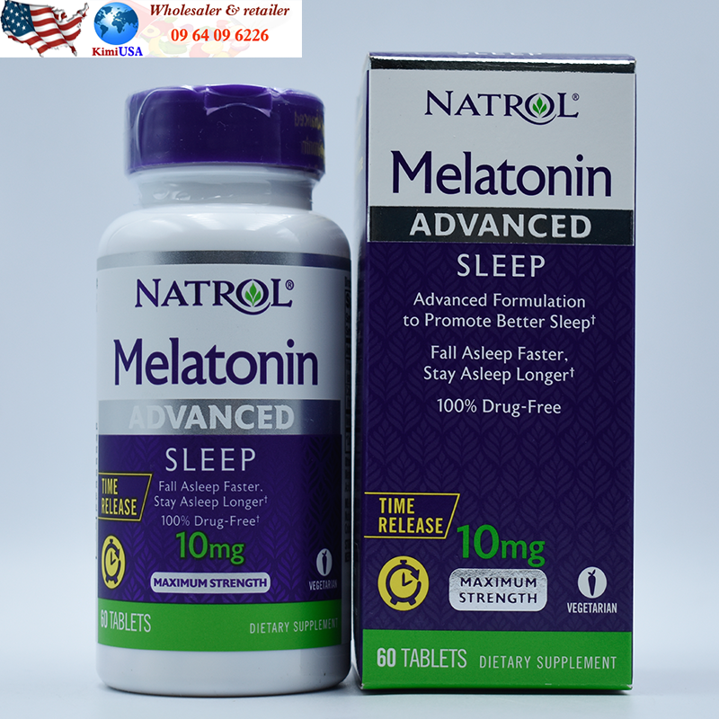 Natrol Melatonin 10mg 60 viên - Thuốc hỗ trợ mất ngủ, giúp ngủ ngon mỗi ngày của Mỹ