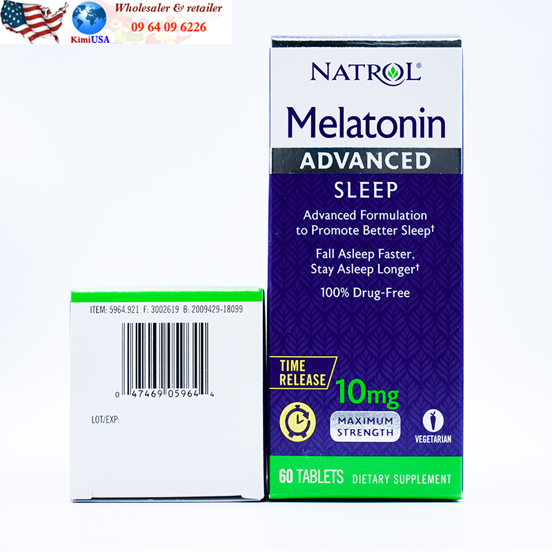  Natrol Melatonin 10mg 60 viên - Thuốc hỗ trợ mất ngủ, giúp ngủ ngon mỗi ngày của Mỹ 