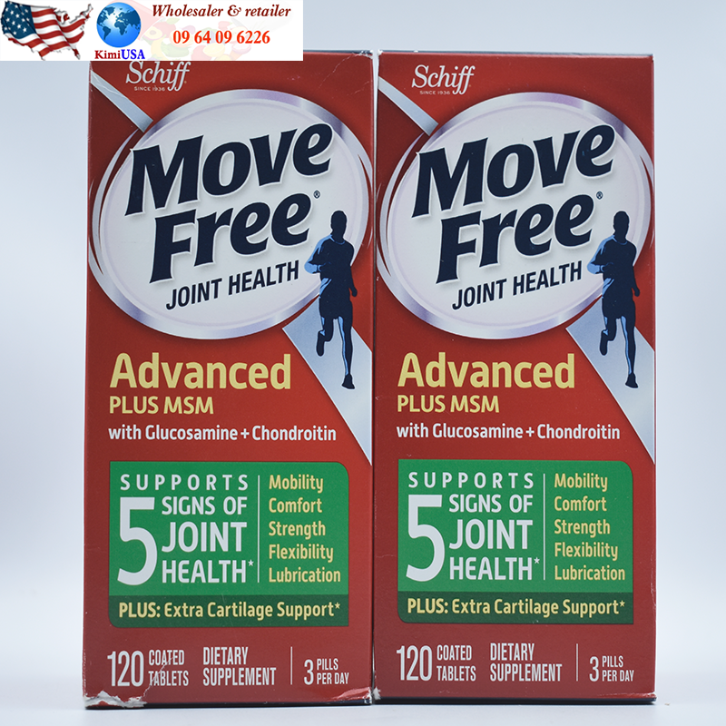 Schiff Move Free Advanced 120v Glucosamine + Chondroitin + MSM - Thuốc bổ xương khớp cao cấp từ Mỹ