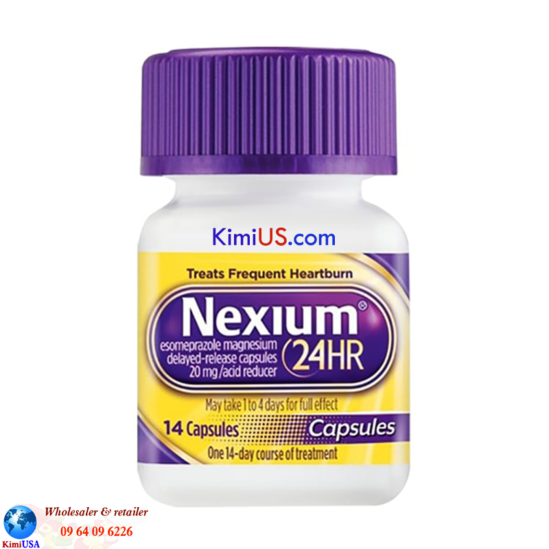  Nexium 20mg 24hr – Viên uống hỗ trợ điều trị viêm loét dạ dày, ợ nóng 