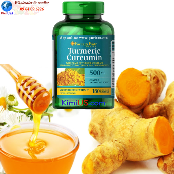  Tinh chất nghệ vàng Turmeric curcumin Puritan's Pride 500mg 180 viên của Mỹ 