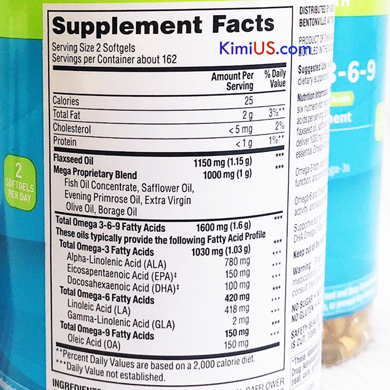 Omega 3-6-9 1600mg support heart health 325v - Viên uống hỗ trợ t͟i͟m͟ ͟m͟ạ͟c͟h͟,͟ ͟t͟r͟í͟ ͟n͟ã͟o͟ của Mỹ - GG