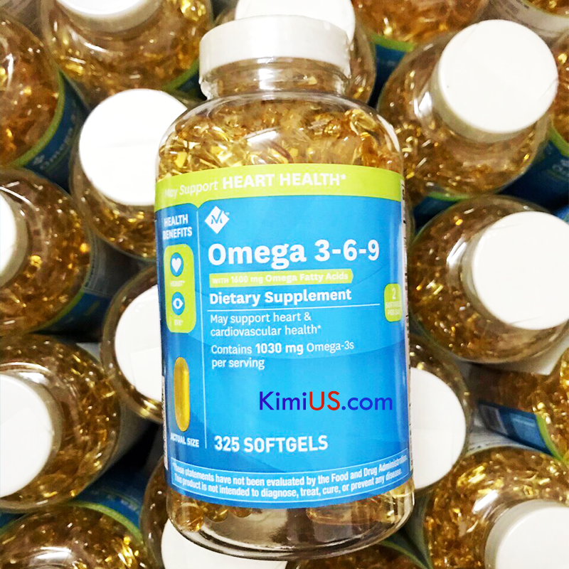 Omega 3-6-9 1600mg support heart health 325v - Viên uống hỗ trợ t͟i͟m͟ ͟m͟ạ͟c͟h͟,͟ ͟t͟r͟í͟ ͟n͟ã͟o͟ của Mỹ - GG