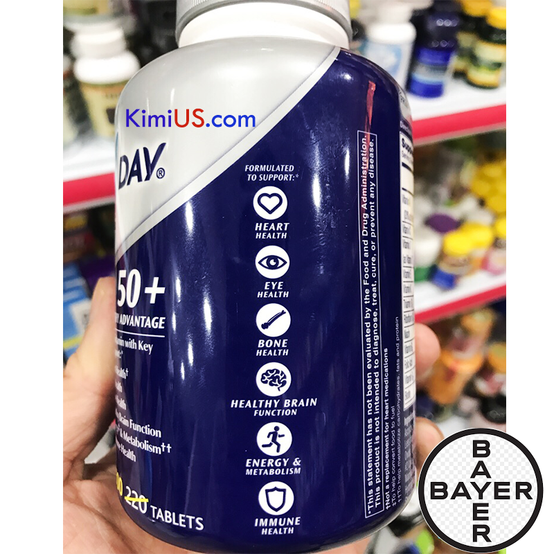 One A Day Men 50+ Health Formula - Viên uống tăng cường sức khỏe, đề kháng cho nam của Mỹ