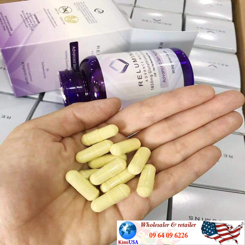 Viên uống trắng da, nuôi dưỡng da Relumins 1650mg Glutathione 90 viên của Mỹ