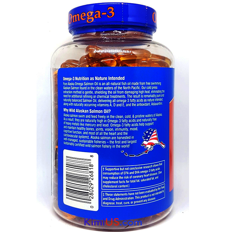 Dầu cá hồi Pure Alaska Omega-3 Wild Salmon Oil 1000mg 210 viên của Mỹ - GG