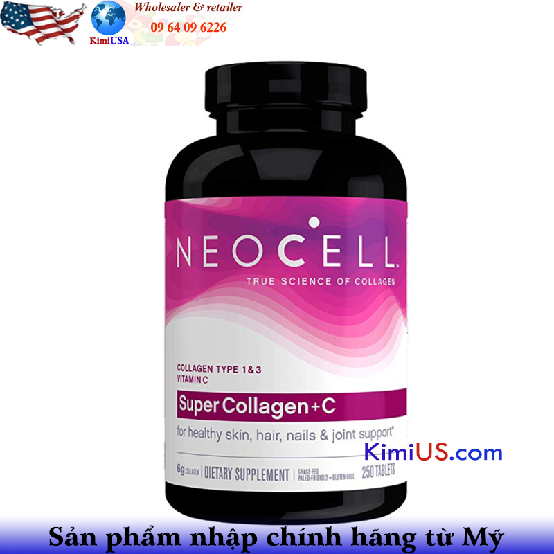 Super Collagen Neocell +C 6.000mg Type 1&3 360 Viên của Mỹ, giá tốt nhất