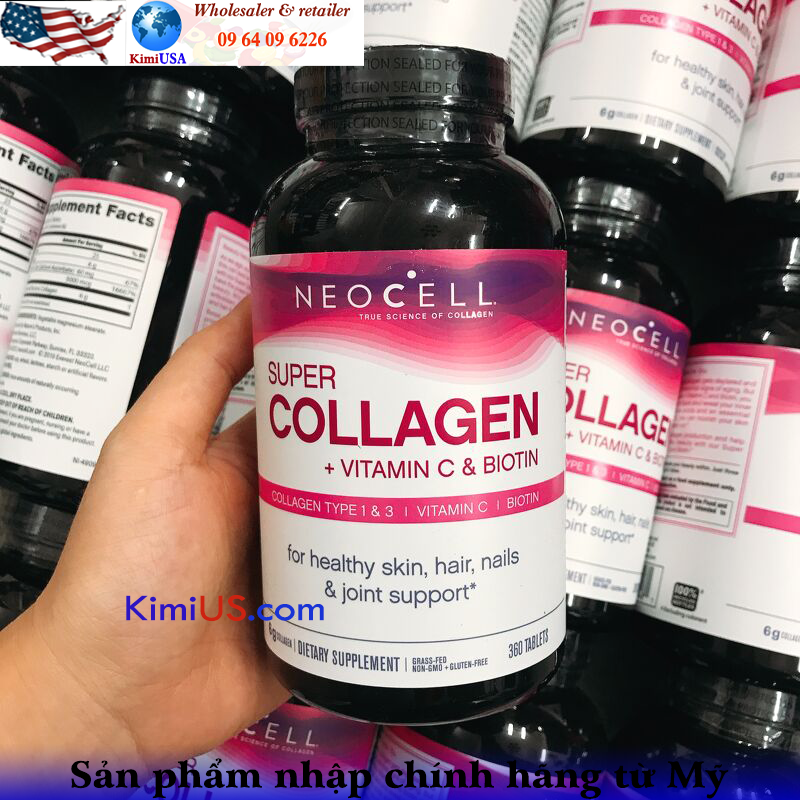 Super Collagen Neocell +C 6.000mg Type 1&3 360 Viên của Mỹ, giá tốt nhất
