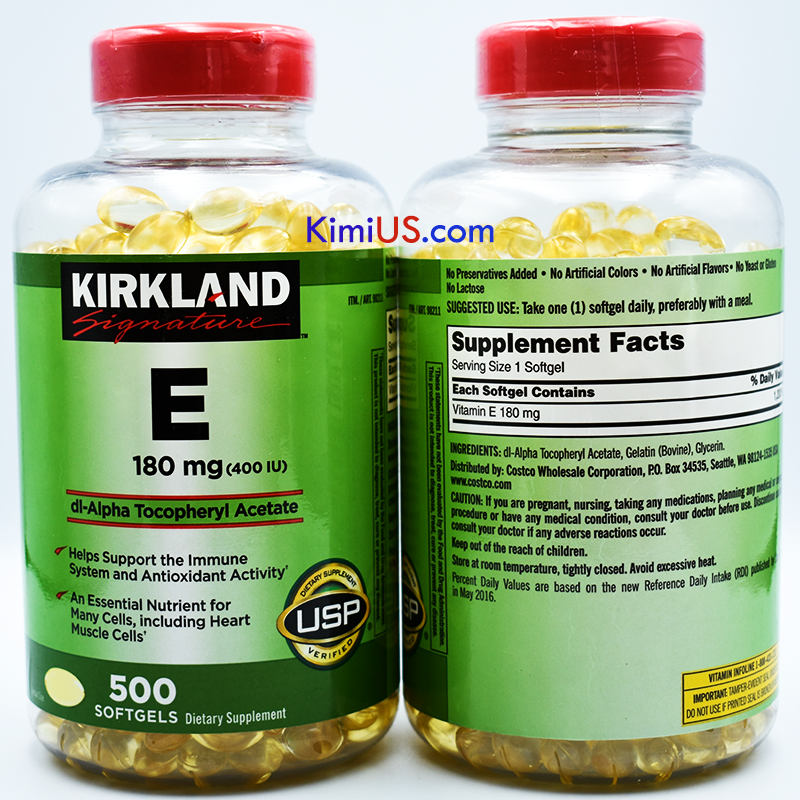  Vitamin E 400 I.U Kirkland 500v - giữ ẩm, làm sáng da của Mỹ - GG 