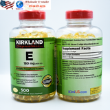  Vitamin E 400 I.U Kirkland 500v - viên uống giữ ẩm, làm sáng và ngăn ngừa nếp nhăn da của Mỹ 