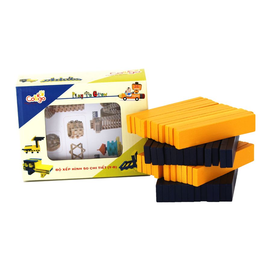 Đồ chơi gỗ xếp hình sáng tạo Colligo 10313Y-B (50 thanh màu)