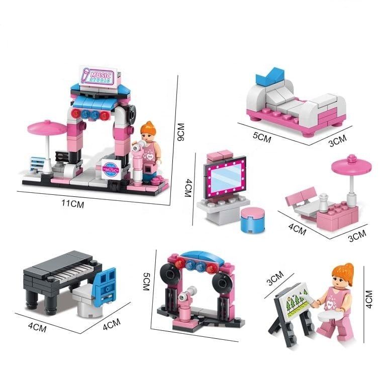 Bộ lắp ráp phòng ngủ công chúa Lele Brother 8527