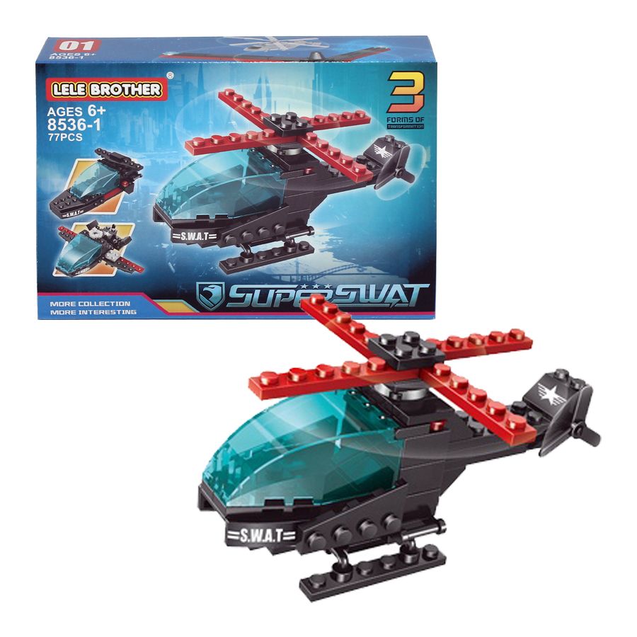 Hộp lẻ Bộ lắp ráp Máy bay trực thăng Black Hawk Helicopter Lele Brother 8536