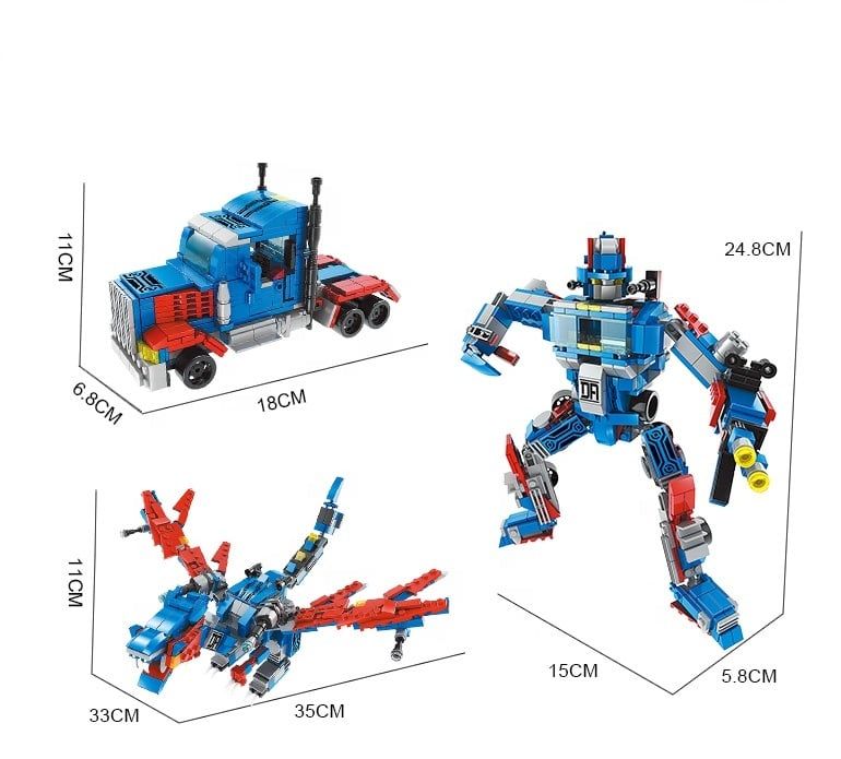 Bộ lắp ráp Robot biến hình Transformers Optimus Prime 3in1 Lele Brother 8557-4 (478 chi tiết)