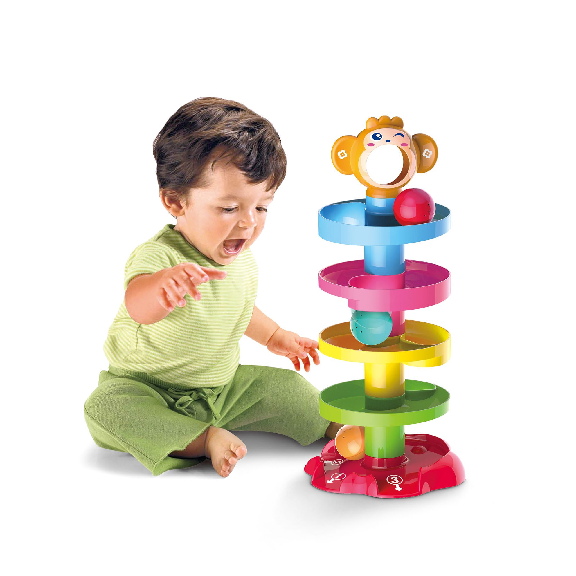 Đồ chơi xếp tháp thả bóng 5 tầng Huanger HE0205