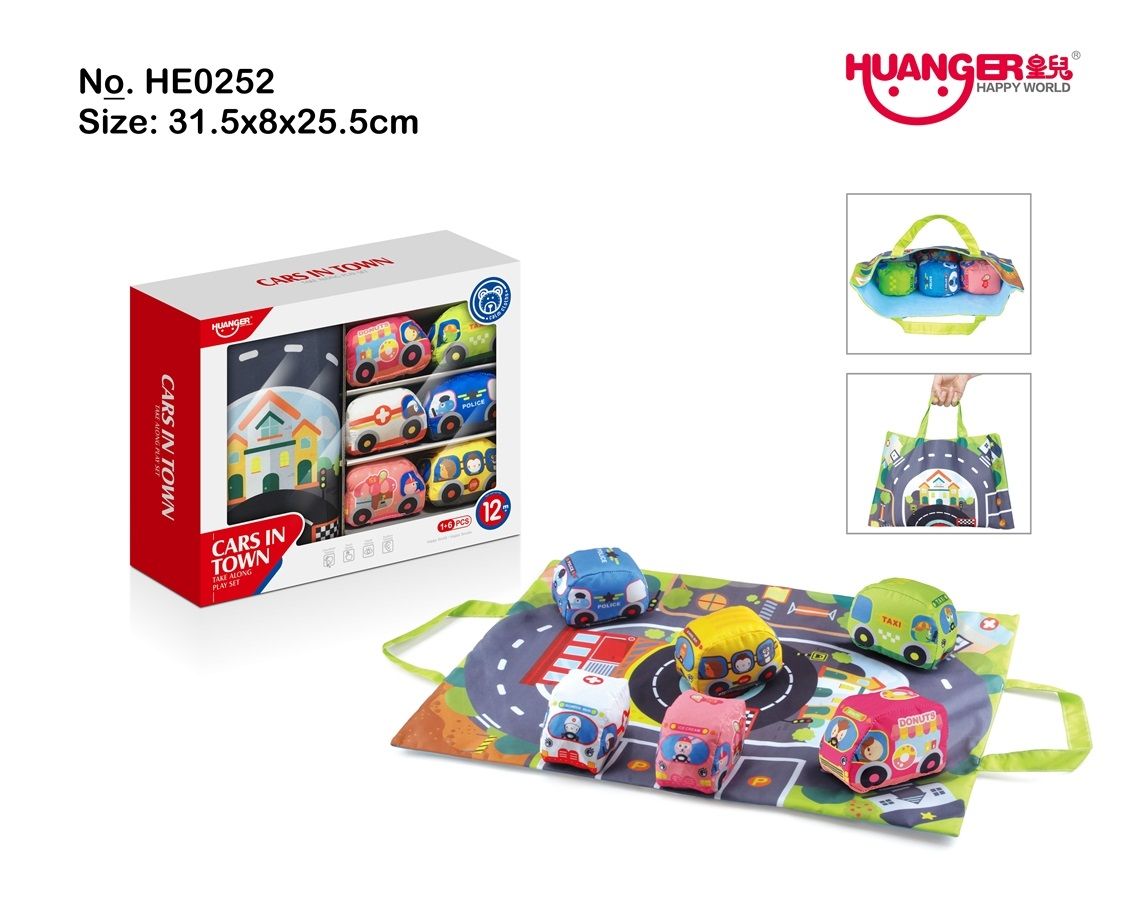 Set 6 xe bằng vải kèm thảm Huanger HE0252