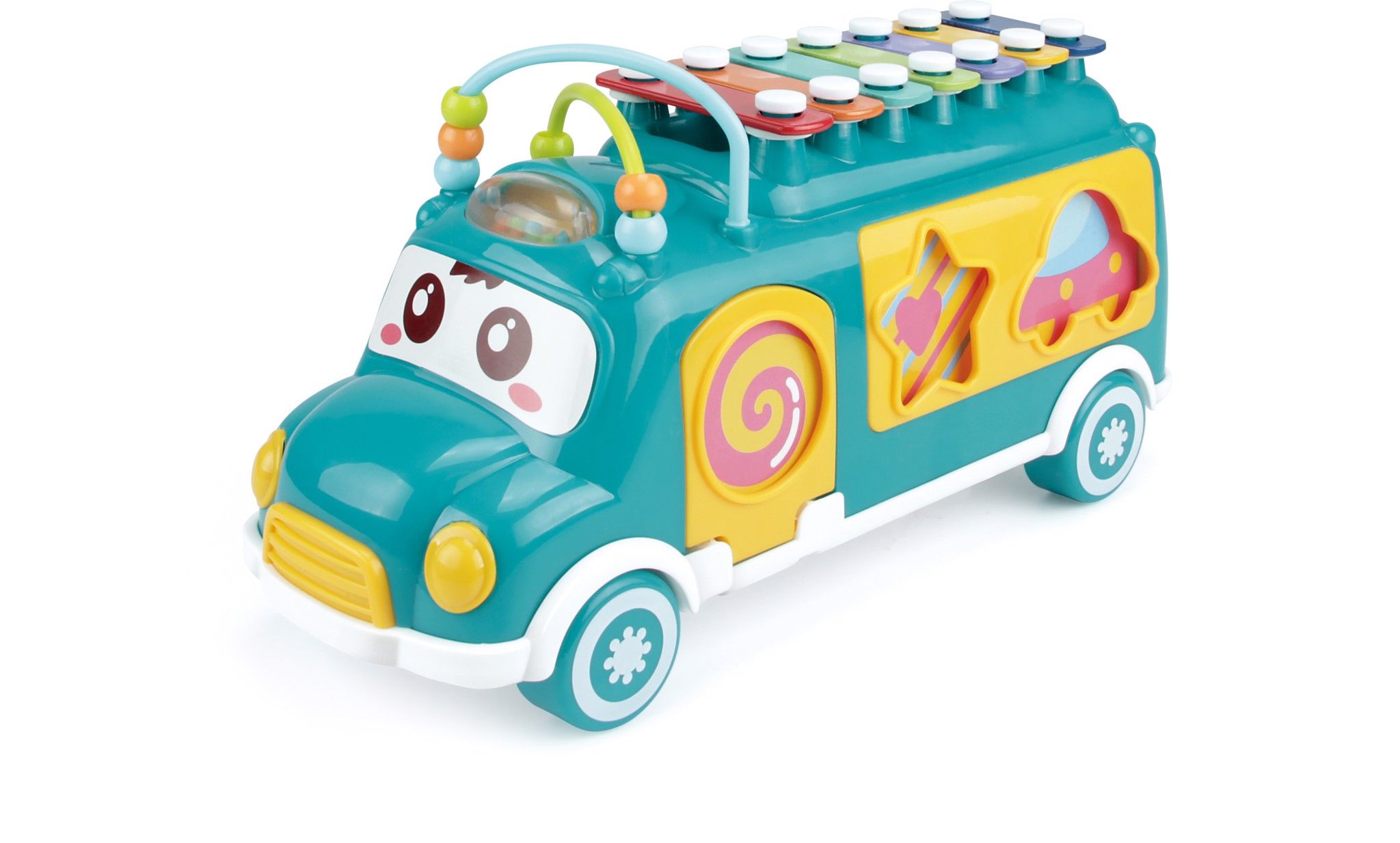 Đồ chơi thả khối hình xe bus kèm đàn gõ Huanger HE8023