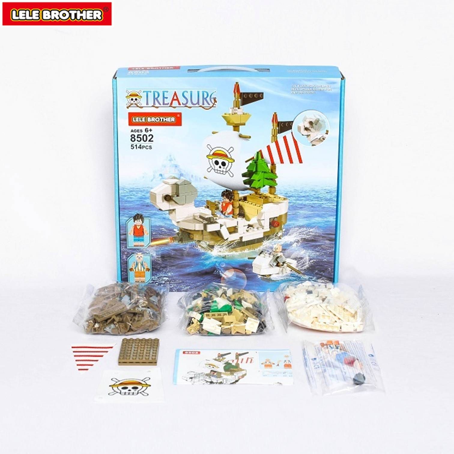 Đồ chơi lắp ráp GOLDEN MERRY - Lele Brother - ONE PIECE PIRATE SHIP - 8502
