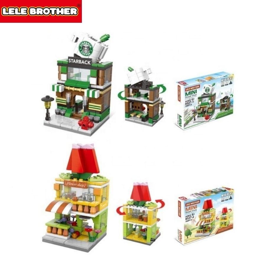 Bộ lắp ráp phố nhỏ xinh Mini Street View 8in1 Lele Brother 8537