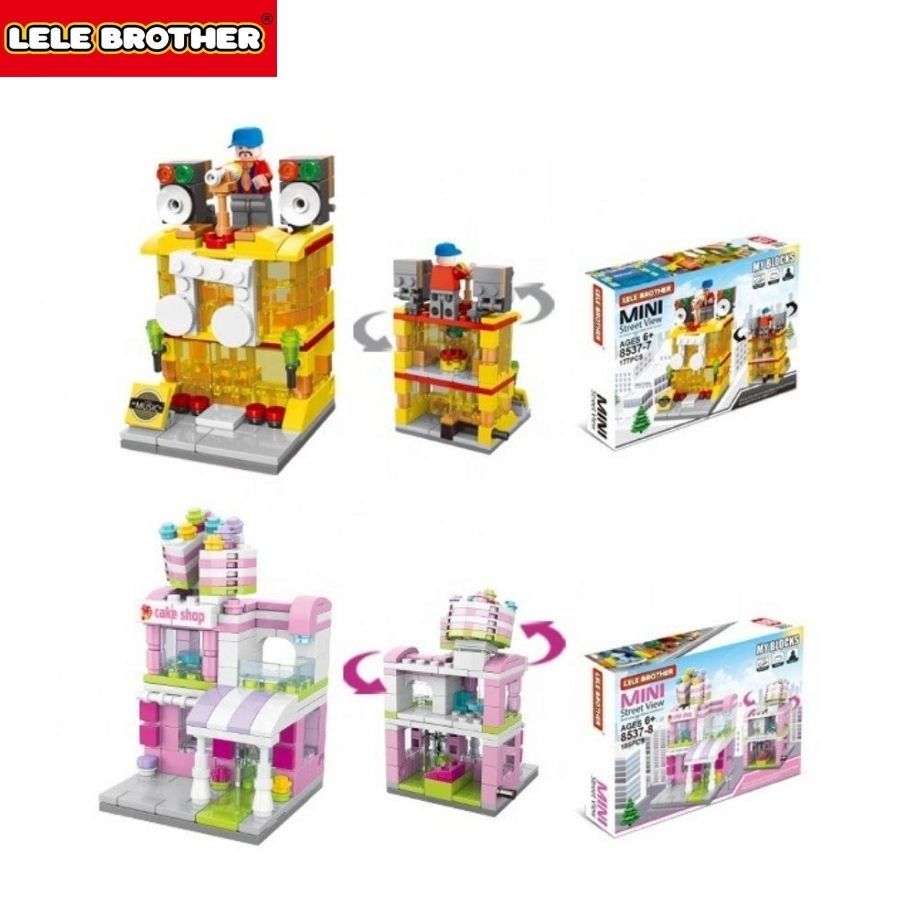 Bộ lắp ráp phố nhỏ xinh Mini Street View 8in1 Lele Brother 8537