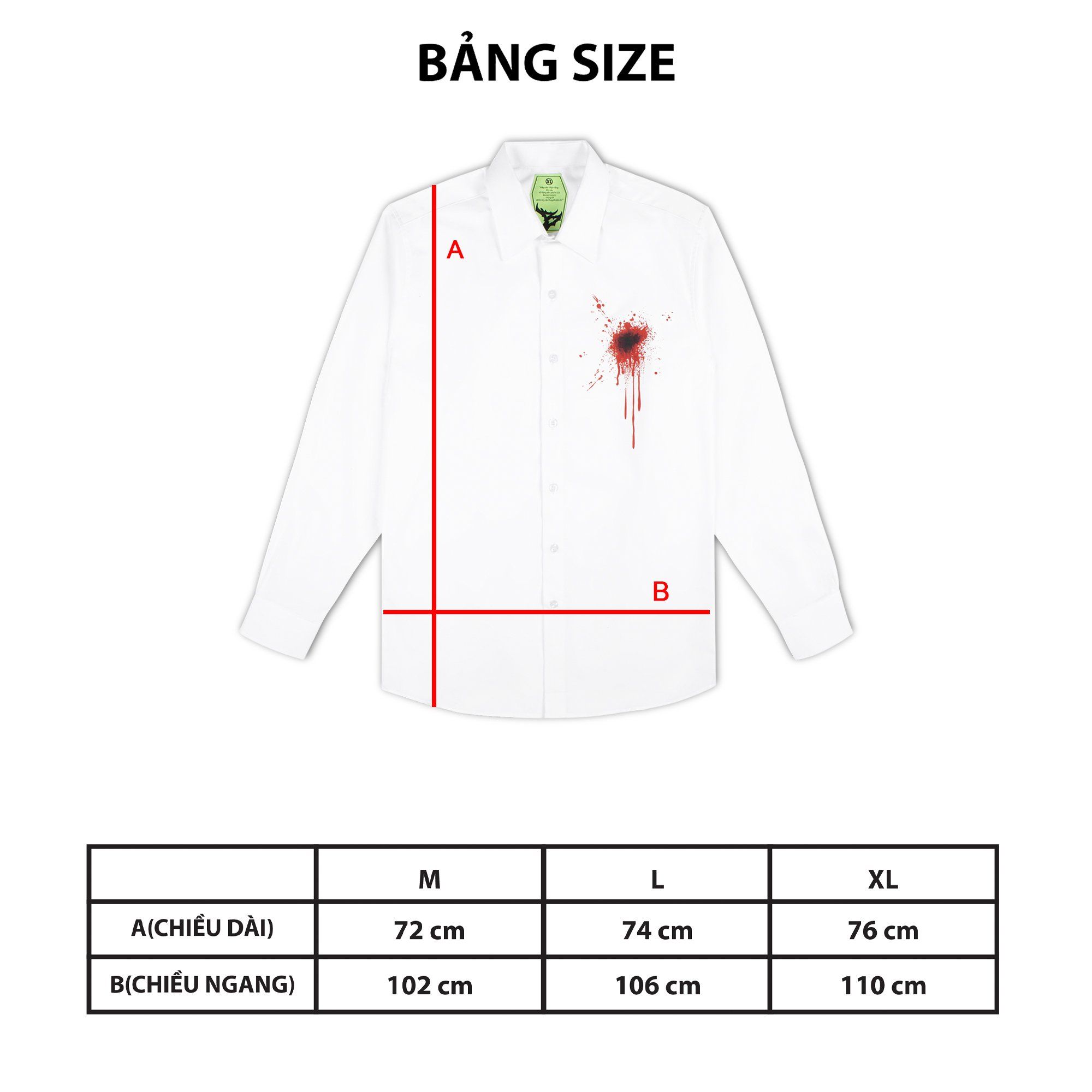 SƠ MI DÀI TAY Heartshot *Trắng