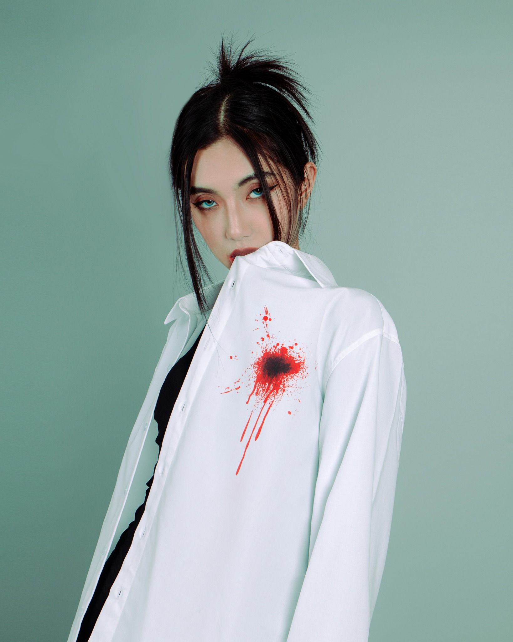 SƠ MI DÀI TAY Heartshot *Trắng