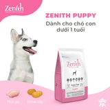 Thức ăn hạt mềm cho chó con dưới 1 tuổi, hạt mềm Zenith Puppy túi Zip