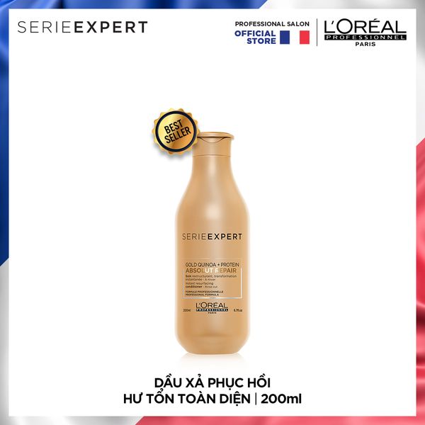 Dầu Xả Phục Hồi Hư Tổn Toàn Diện Serie Expert Absolut Repair Gold 200 ml
