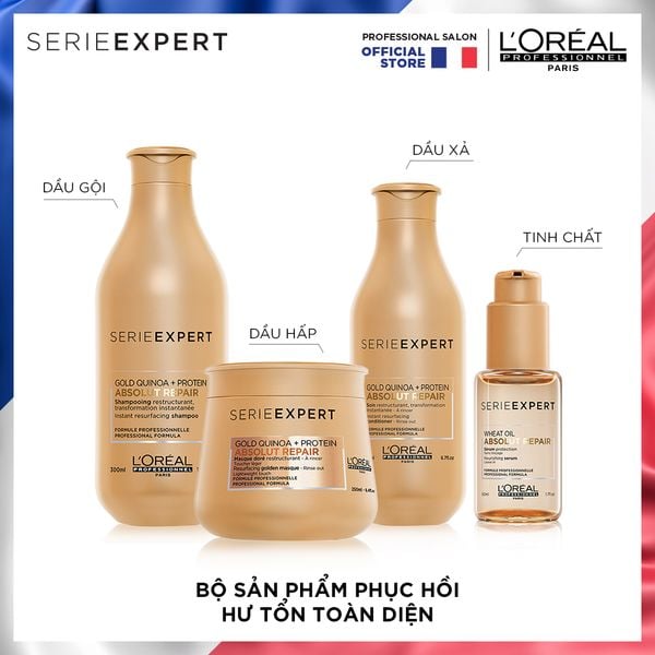 Dầu Hấp Nhũ Vàng Phục Hồi Hư Tổn Toàn Diện Serie Expert Absolut Repair Gold 500 Ml