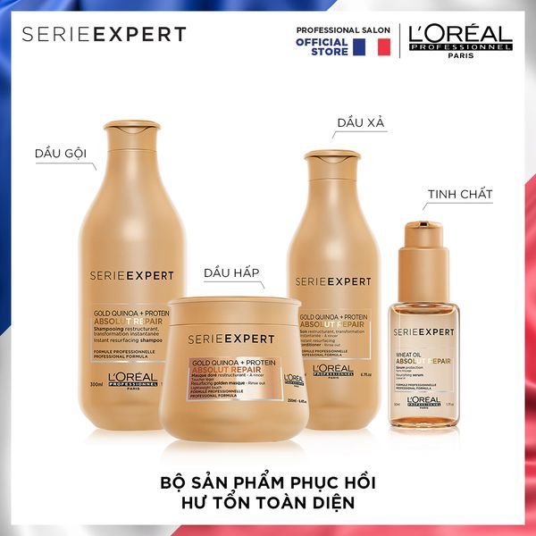 Dầu Xả Phục Hồi Hư Tổn Toàn Diện Serie Expert Absolut Repair Gold 200 ml