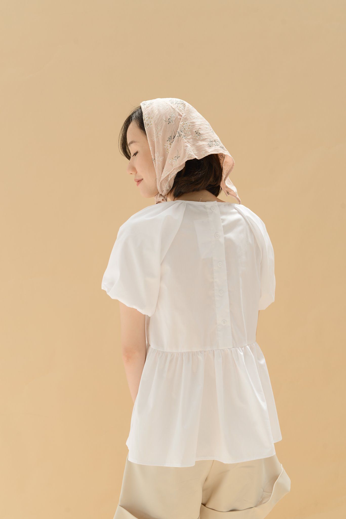 Áo baby doll nhún cổ nhún tay