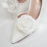  Giày cưới Kiyoko đính hoa hồng 9cm 