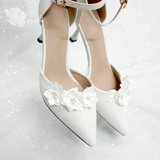  Giày cưới Kiyoko đính hoa Sankayou có quai 7cm 
