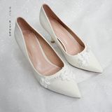  Giày cưới Kiyoko đính hoa tuyết anh cao 7cm 